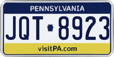 PA license plate JQT8923