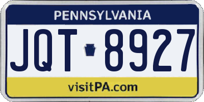 PA license plate JQT8927