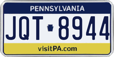 PA license plate JQT8944