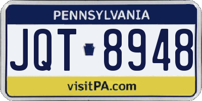 PA license plate JQT8948