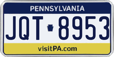 PA license plate JQT8953