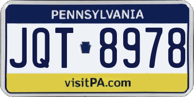 PA license plate JQT8978