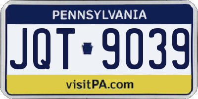 PA license plate JQT9039