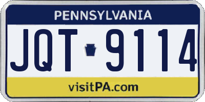 PA license plate JQT9114