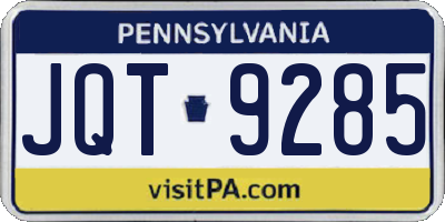 PA license plate JQT9285