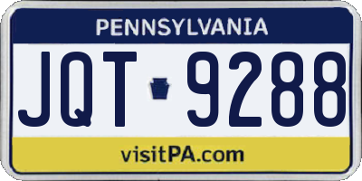 PA license plate JQT9288