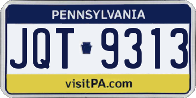 PA license plate JQT9313
