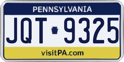 PA license plate JQT9325