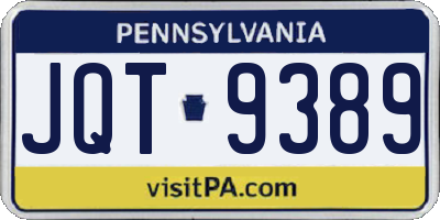 PA license plate JQT9389