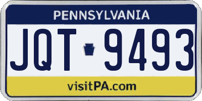 PA license plate JQT9493