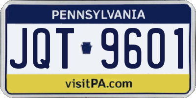PA license plate JQT9601