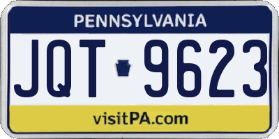 PA license plate JQT9623