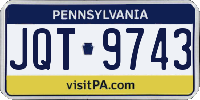 PA license plate JQT9743