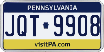 PA license plate JQT9908