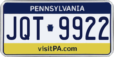 PA license plate JQT9922