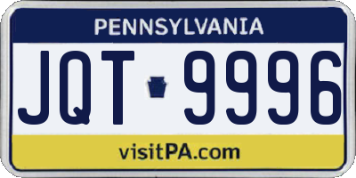 PA license plate JQT9996