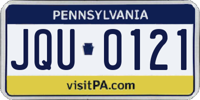 PA license plate JQU0121