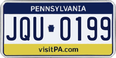 PA license plate JQU0199