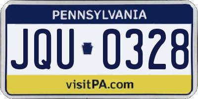 PA license plate JQU0328