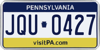 PA license plate JQU0427