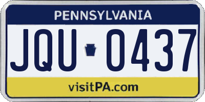 PA license plate JQU0437