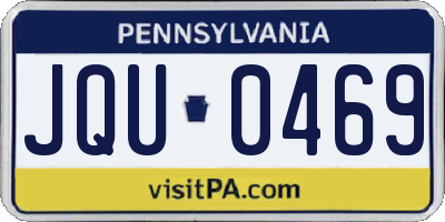 PA license plate JQU0469