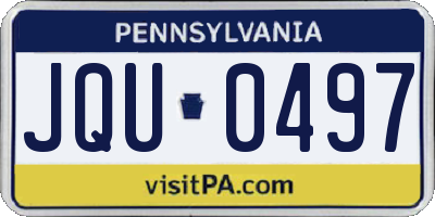PA license plate JQU0497