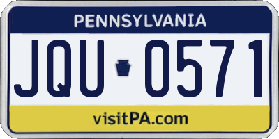 PA license plate JQU0571