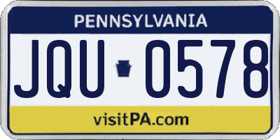 PA license plate JQU0578