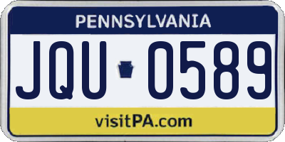 PA license plate JQU0589