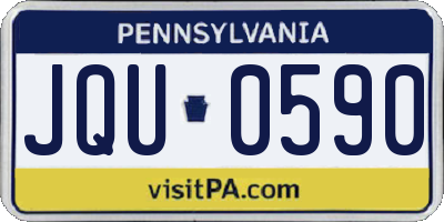 PA license plate JQU0590