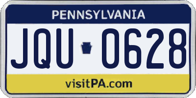 PA license plate JQU0628