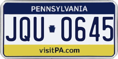 PA license plate JQU0645