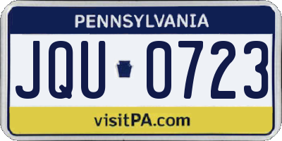 PA license plate JQU0723