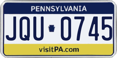 PA license plate JQU0745