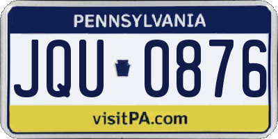 PA license plate JQU0876
