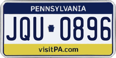 PA license plate JQU0896