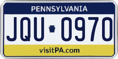 PA license plate JQU0970