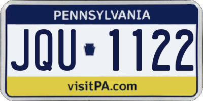 PA license plate JQU1122