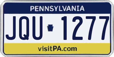 PA license plate JQU1277