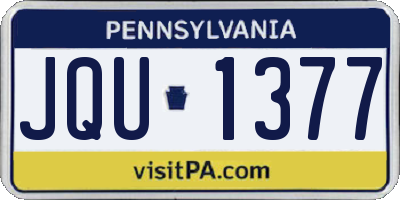 PA license plate JQU1377