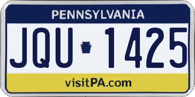 PA license plate JQU1425