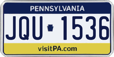 PA license plate JQU1536