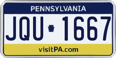 PA license plate JQU1667