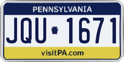 PA license plate JQU1671