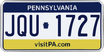 PA license plate JQU1727