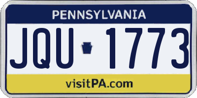 PA license plate JQU1773