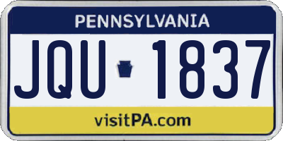 PA license plate JQU1837