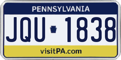 PA license plate JQU1838