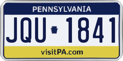 PA license plate JQU1841